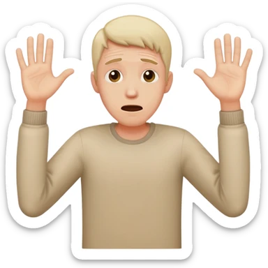 anxious man desperately begging with outstretched arms and pleading expression saying please don't leave me sticker