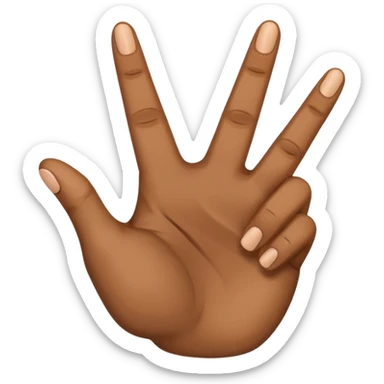 Una mano haciendo la w con los dos dedos de inmedio cruzados  sticker