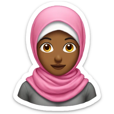 Pink Winter Scarf with Hijab  sticker