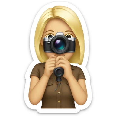 blonde female photographer sticker
