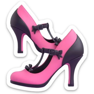 BLACKPINK-inspired gothic shoes, no hearts, black and pink, cute  sticker