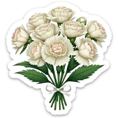 white bouquet Carnation stem flowers sticker