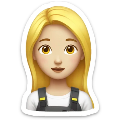 korean girl with yellow highlighted hair sticker