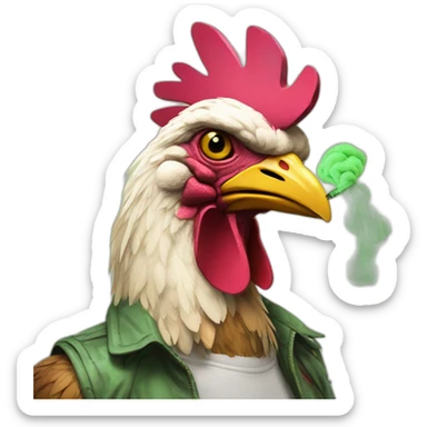 Hotline Miami chicken smoking weed sticker
