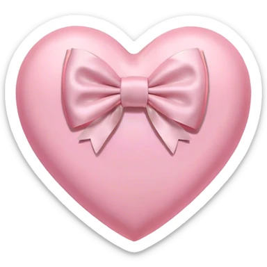 Pastel pink heart with white bow sticker