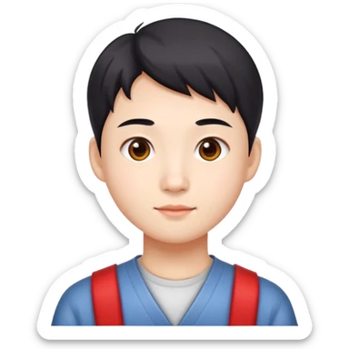 photorealistic Chinese student sticker
