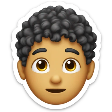 A curly head boy face palming his face sticker