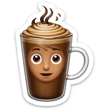 hot coffee in glass without a smile sticker