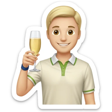 Man Champagne Tennis  sticker
