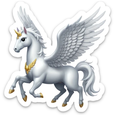 White horse Pegasus sticker