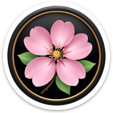 pink girly framed photo of a blossom sticker