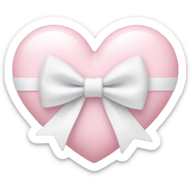 Pastel pink heart with white bow sticker