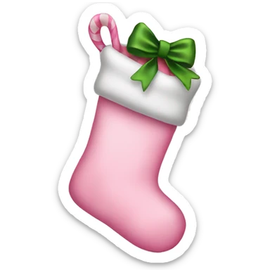  light pink Christmas stocking with bow sticker