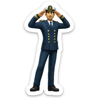Boat captain saluting  sticker