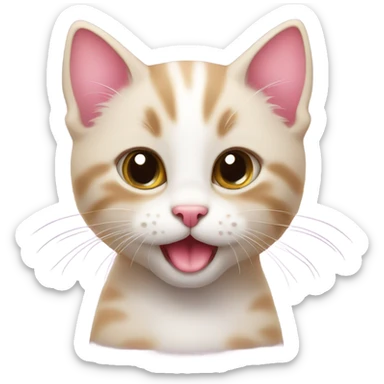 Cute kitten with pink node sticker