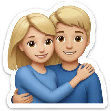 Amour à distance fille blonde et garçon châtain tous les deux clair de peau  sticker