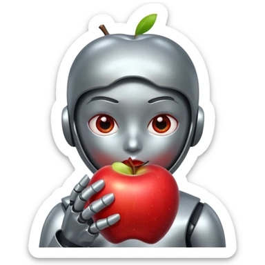 Android comendo maçã sticker