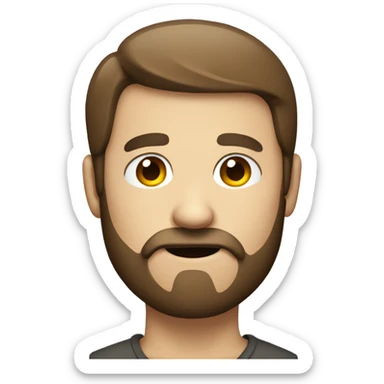 shrugging man with short brown hair and beard sticker