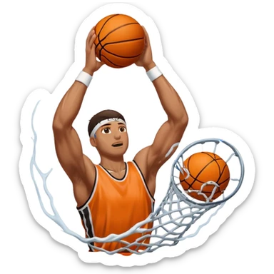 hands dunking basketball  sticker