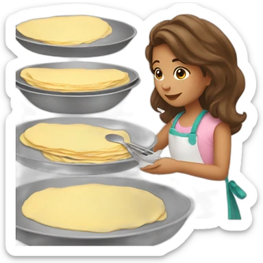britany girl making crepes sticker