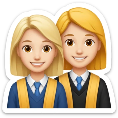 dos estudiantes universitarios muy felices sticker