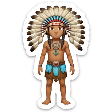 The full body of A native American Indian chief from the 1800s sticker