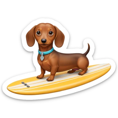 Dachshund with a-r on a surfboard  sticker