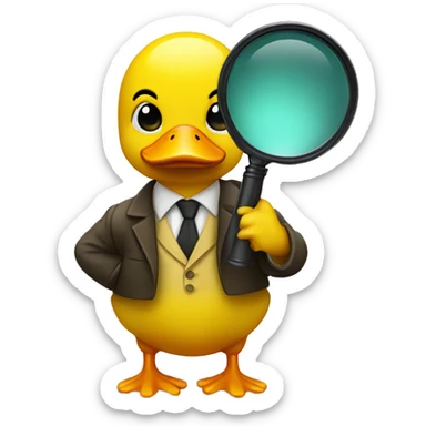 investigator yellow duck with a magnifying glass sticker