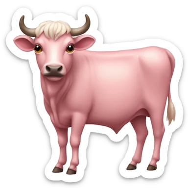 Vaca rosada animada sticker