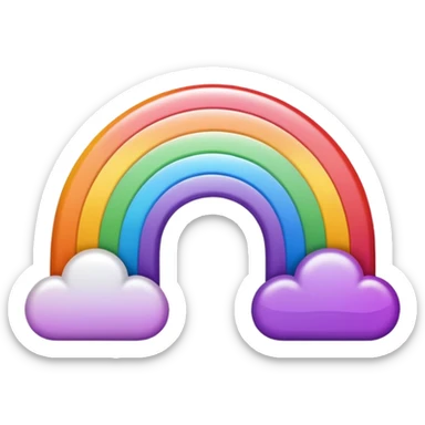 arco iris branco e roxa sticker