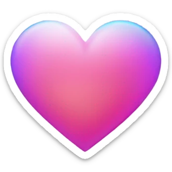 pink and light blue and purple gradient heart sticker