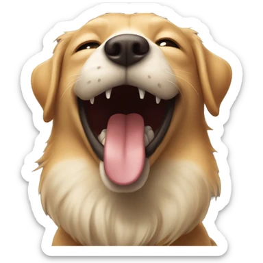 Smiling emoji with top canine teeth lol  sticker