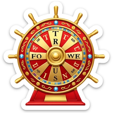 Tarot card with wheel of fortune on it sticker