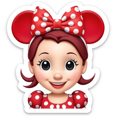 Minnie Mouse polka dot bow headband sticker