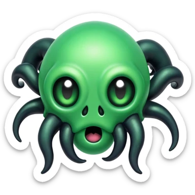 Eldritch black and green horror goopy engagement ring sticker