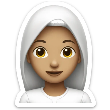 Girl dressed in white sticker