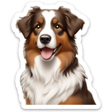 Australian Shepherd mit hellbraunem weißem und dunkelbraunem Fell sticker