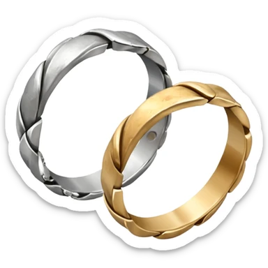 2 smashed wedding ring sticker