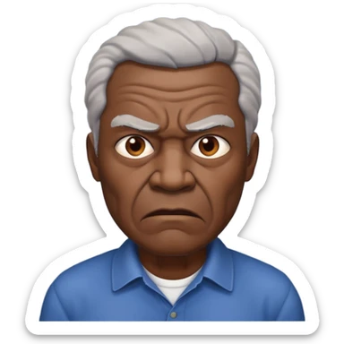 Older black angry  vulture looking to front sticker