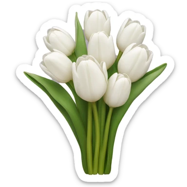 white tulip bouquet  sticker