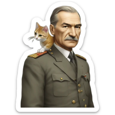 Atatürk with Cat sticker