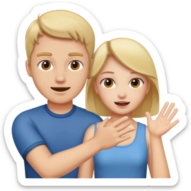 Girl slapping guy sticker