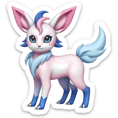 Shiny Absol-Sylveon-Amaura-Fakémon-hybrid-creature (full body)  sticker