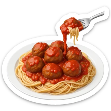 spaghetti with meatballs sticker