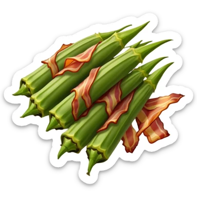 Okra and bacon  sticker