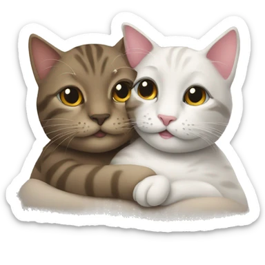 Two cats cuddling sticker