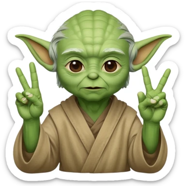 yoda qui fait le signe petit des doigts sticker
