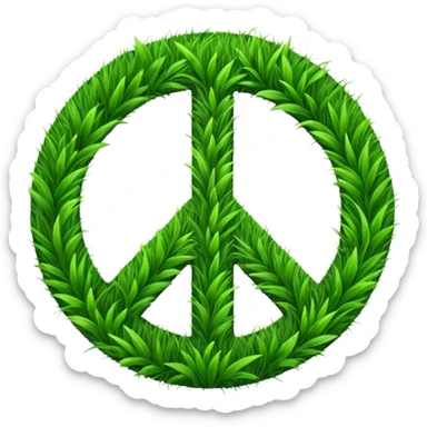 peace sign with grass sticker