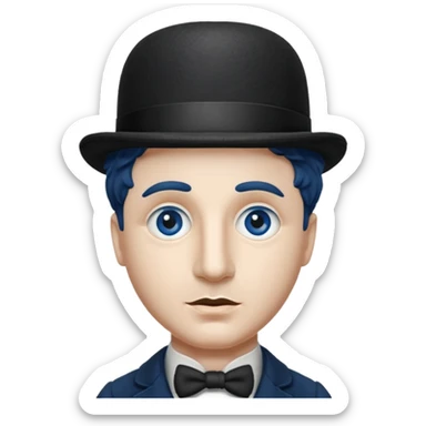 Charlie Chaplin dark blue eyes sticker