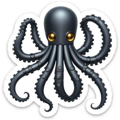 black robot tentacle arm sticker